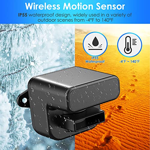 PHYSEN Wireless Driveway Alarm,Long Range PIR Outdoor Motion Sensor Burglar Alarm System,DIY Home Security Motion Sensor Chime Doorbell Kit Protect Garage/Sheds/Garden Security,1 Receiver and 1 Sensor - Image 4