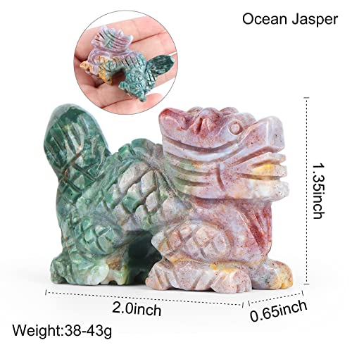 Estatua miniatura de dragón de cristal 2 pulgadas miniatura 3