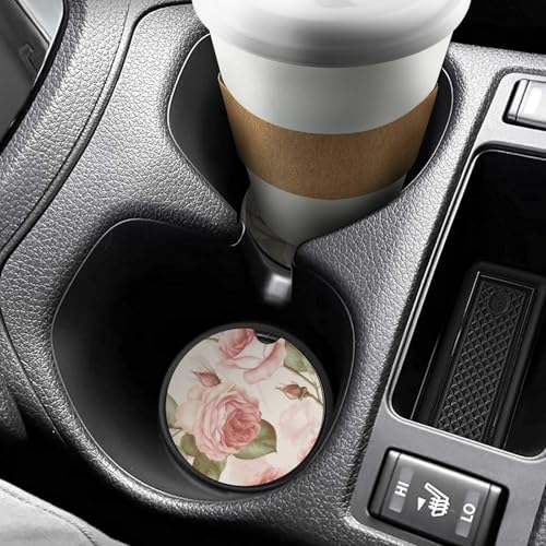 Portavasos para auto con diseño rosas, 2 piezas miniatura 6