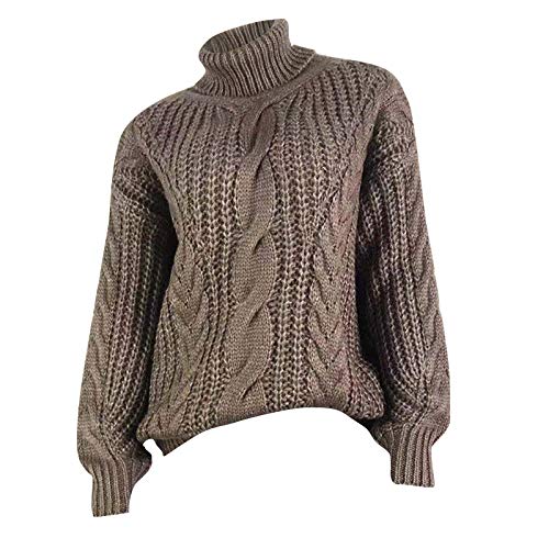 Iikey Donna Maglione collo Alto Elegante Maniche