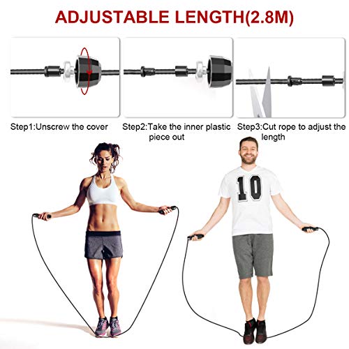 image for Frebw Jump Rope for Fitness Crossfit Boxing 2 Pack Speed Skipping Rope