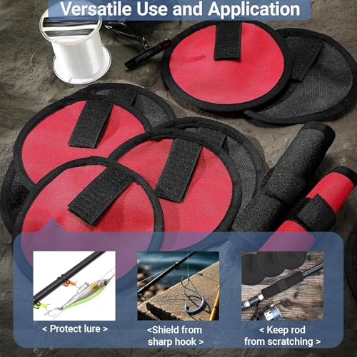 KPEPIX 10 Pcs Fishing Lure Wraps - Hook & Lure Protectors Covers for Safe Bait Storage - Rod Covers, Bait Shield with Hook and Loop Fastener - Fishing Accessories by KPEPIX - Image 6