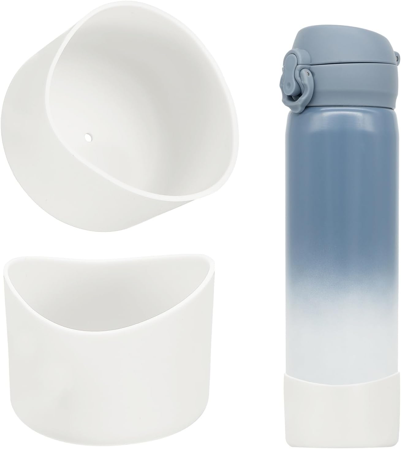 – sourcing map 2Pcs Silicone Water Bottle Boot, Silicone Cup Protector, Anti-Slip Protective Sleeve Bottom Accessory for Stainless Steel Water Bottles,White