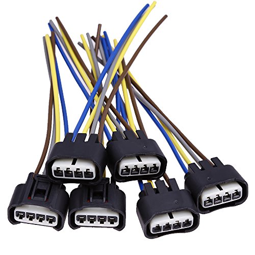 90980-11885 Ignition Coil Connector Plug Harness Replacement For Toyota Lexus 4-Way Female (Pack Of 6) #TOP1