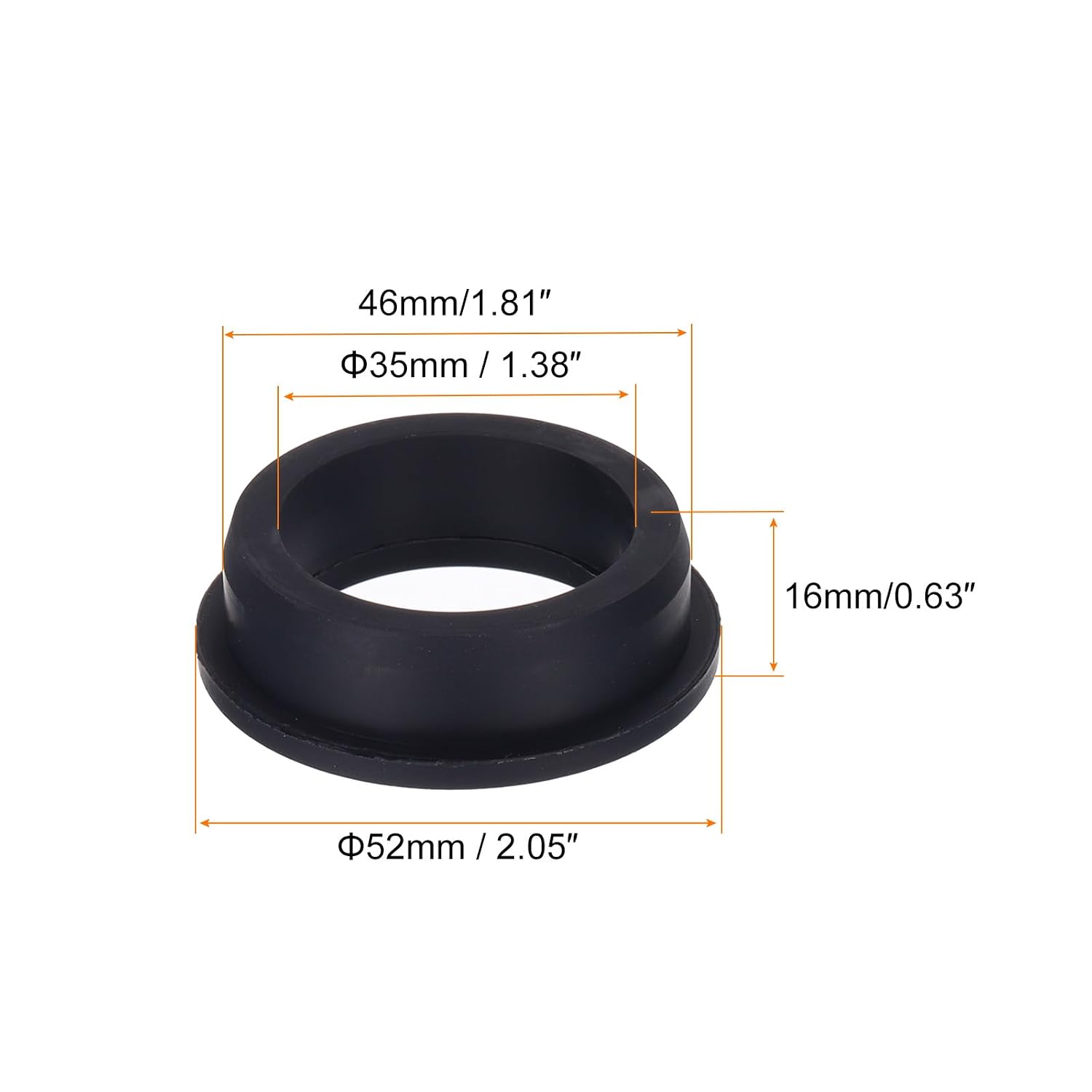 MECCANIXITY 2Pcs T Shape Rubber Grommet Mount Dia 46.3mm ID 35mm H 16mm Seal Protection Cable Grommets Flexible for Cable Pipe