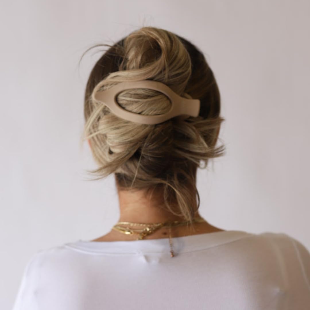 KAXI Lay Down 2.0 Hair Clip Claw, Perfect for Thick & Thin Hair, Strong Durable Hair Clip (Bone)