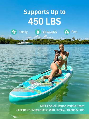 Image of Niphean Inflatable Stand Up Paddle Board with SUP Accessories, Anti-Slip EVA Deck, 10'6'' Inflatable Paddle Boards for Adults & Youth of All Skill Levels