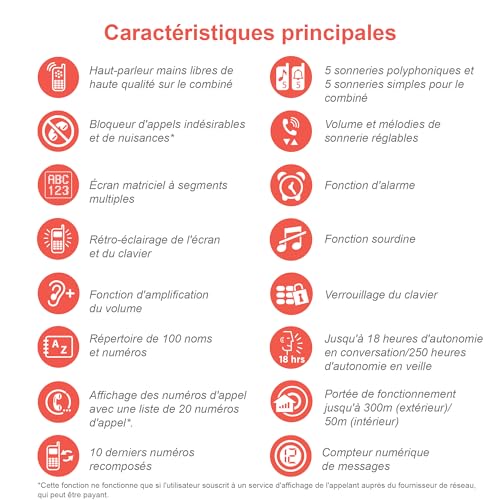 VTech Digitales Schnurlostelefon ES2050, einfacher Anrufbeantworter, Blocker für unerwünschte Anrufe