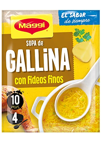 MAGGI Sopa de Gallina con Fideos - Sopa Deshidratada - Sobre de 68g (4 raciones)