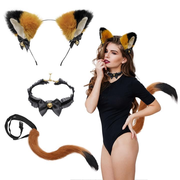 Ifundom Löwen-Kostüm-Set – Stirnband, Schwanz & Pfoten-Handschuhe, 4-teilig Für Halloween & Cosplay