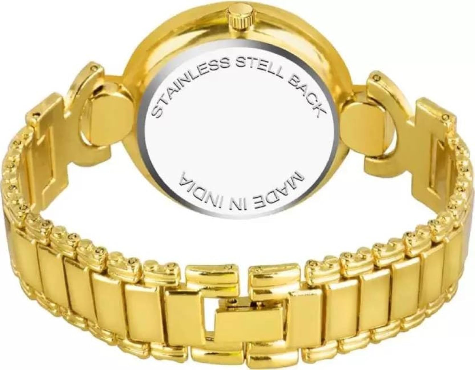 Women's Analogue Double Heart Dial Metal Strap Watch