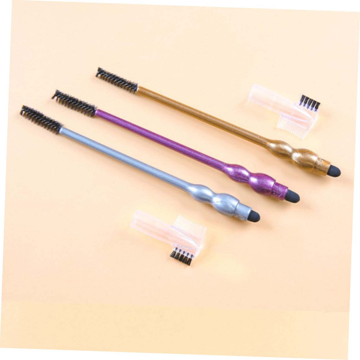 Healeved Eyebrow and Eyelash Brush Set Double-headed Makeup Brush Comb Brow Spoolie for Women for Salon and Home Use