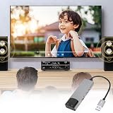 Lazmin112 7.1 Karta Dźwiękowa Usb z Dźwiękiem Przestrzennym, Wyjściem 5.1 i Dwukanałowym, Obsługą 32/44/48 Khz, Muzyką w Wysokiej Rozdzielczości, Zewnętrzną Kartą Dźwiękową Stereo