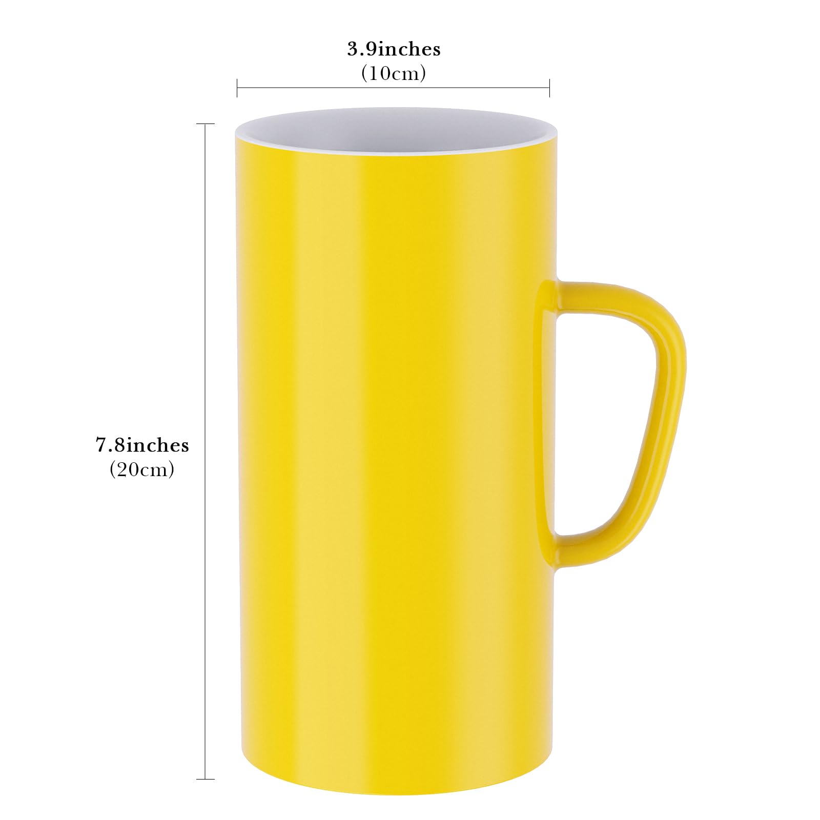 Linkidea - Tazas de café extragrandes de 113 ml, de cerámica extragrande con asa, de gran capacidad para la oficina y el hogar (Amarillo)