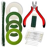 Floral Tape Arrangement Kit - 4 Pcs Floral Tape, 22 Gauge Paddle Floral Wire, 26 Gauge Floral Wire S