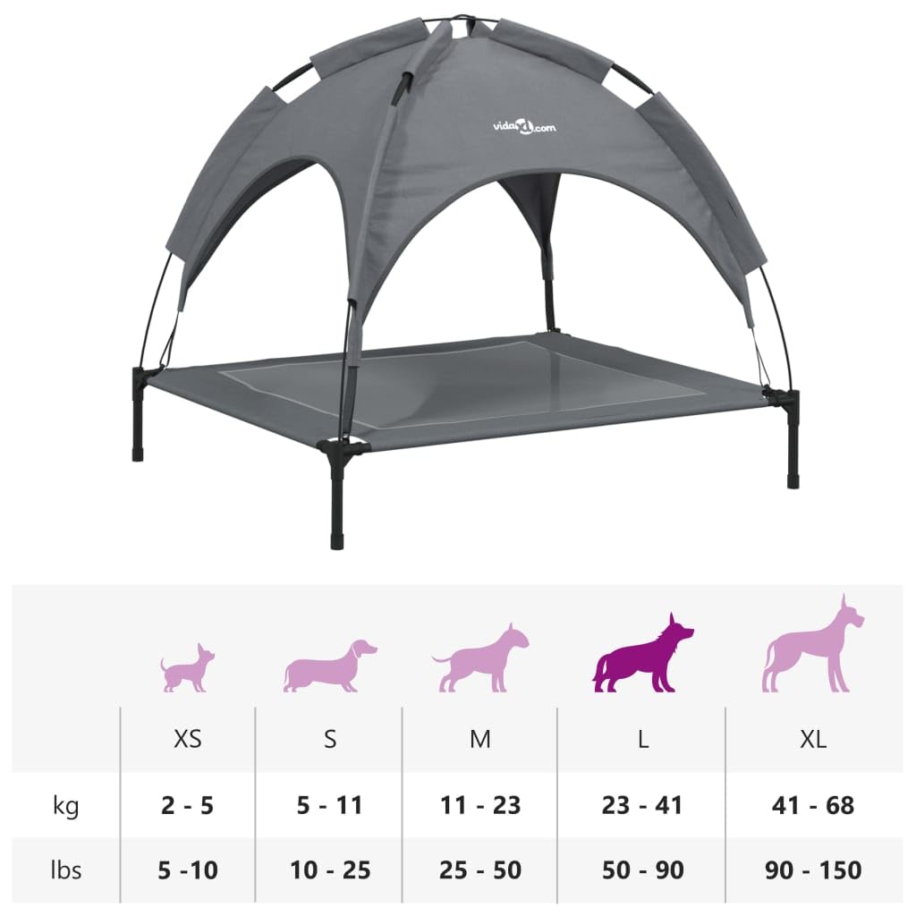 Lit pour Chien avec auvent Anthracite Tissu Oxford et Acier Articles pour Animaux de Compagnie Anthracite,172598