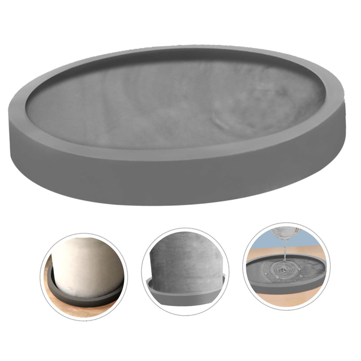 INOOMP Vassoio Rotondo per Piante Sottovaso Plastica per Fioriere Adatto per Interni Ed Esterni di Vaschette per Raccolta Design Nordic Style
