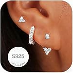 3 Pairs Gold Stud Hoop Earrings for Women Set Hypoallergenic Gold Huggie Earring Gold Earrings Stacks Dainty Gifts