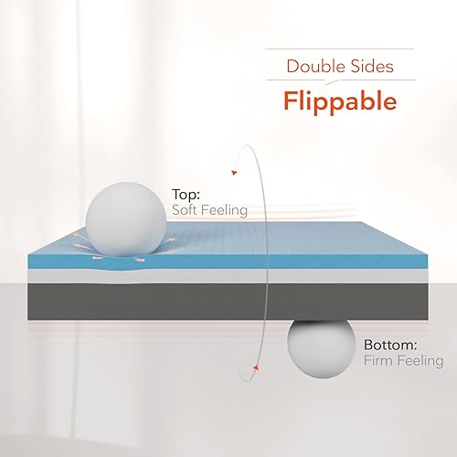 Miniatura 2 de Sweetnight Colchón tamaño Queen, colchón de espuma viscoelástica de 10 pulgadas, colchón de cama abatible de doble cara en una caja, espuma