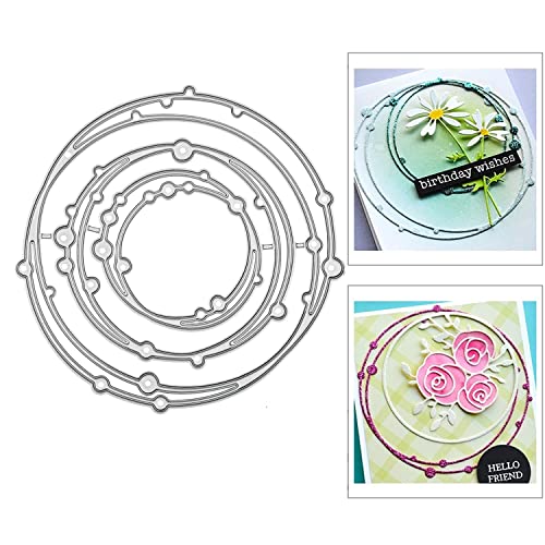 Matrices de Découpe Cercle Pochoir de découpe Cutting Dies Rond Couronne Cup Cake Gâteau Pochoirs de gaufrage Cutting Dies métal pour DIY Scrapbooking...
