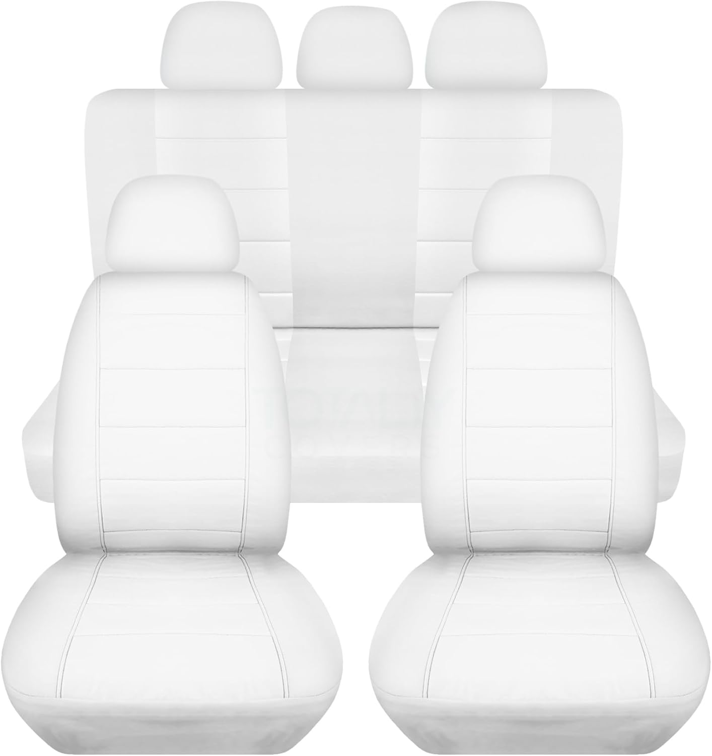 Totally Covers Solid Car Seat Covers w 5 (2 Front + 3 Rear) Headrest Covers: White - Semi-Custom Fit - Full Set - Will Make Fit Any Car/Truck/Van/RV/SUV (23 Colors)