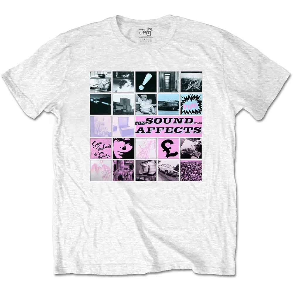 The Jam T Shirt Sound Affects Album Cover Band Logo Official Mens White XL