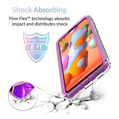 Jeylly Compatible Galaxy A11 Case With [Tempered Glass Screen Protector 2 Pack], Full Body Protective Shockproof Rugged Hybrid Bumper Phone Case For Galaxy A11 [Us Version], Violet Purple #TOP4