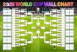2026 World Cup Schedule Poster – Extra Large 23.6x35.4 Inch Wall Chart with 48-Team Fixtures & Tournament Bracket,Fan Gift