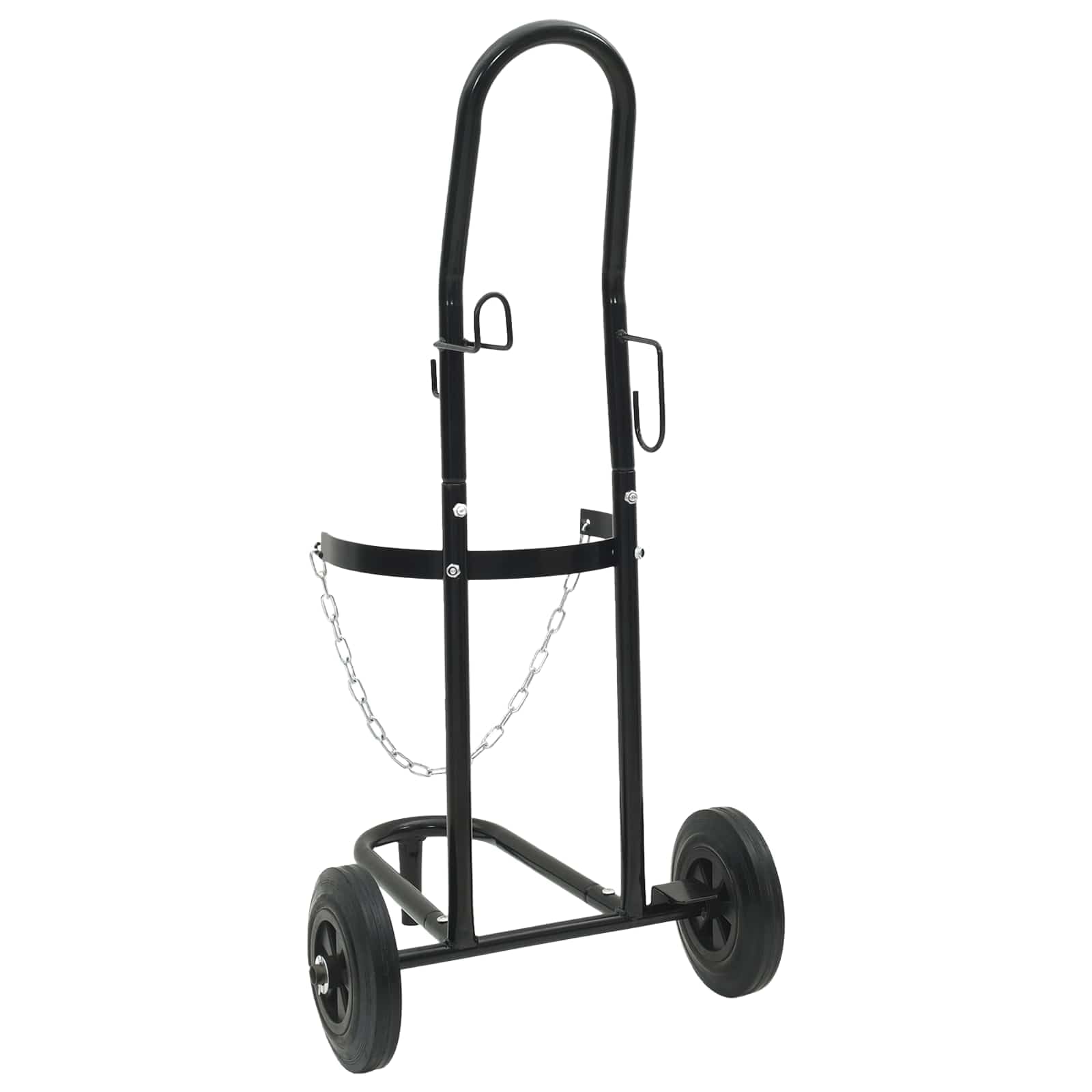Handwagen Stahl Schwarz und Rot 49 x 49 x 101 cm pulverbeschichtet Transportwagen Sackkarre Rollwagen für drinnen und draußen vielseitig nutzbar mit robuster Plattformwagen Funktion