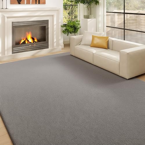 Tapis shaggy 200x140 cm gris antidérapant HOMCOM