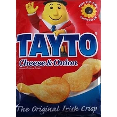 Tayto Cheese and Onion Crisps from Ireland 25 X 25g Packsts Tayto Cheese and Onion Crisps from Ireland
