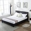 Mecor Upholstered Linen Full Platform Bed Metal Frame with Wood Slat Support, Dark Grey/Full Size Mecor Upholstered Linen Full Platform Bed Metal Frame with Wood Slat Support, Dark Grey/Full Size