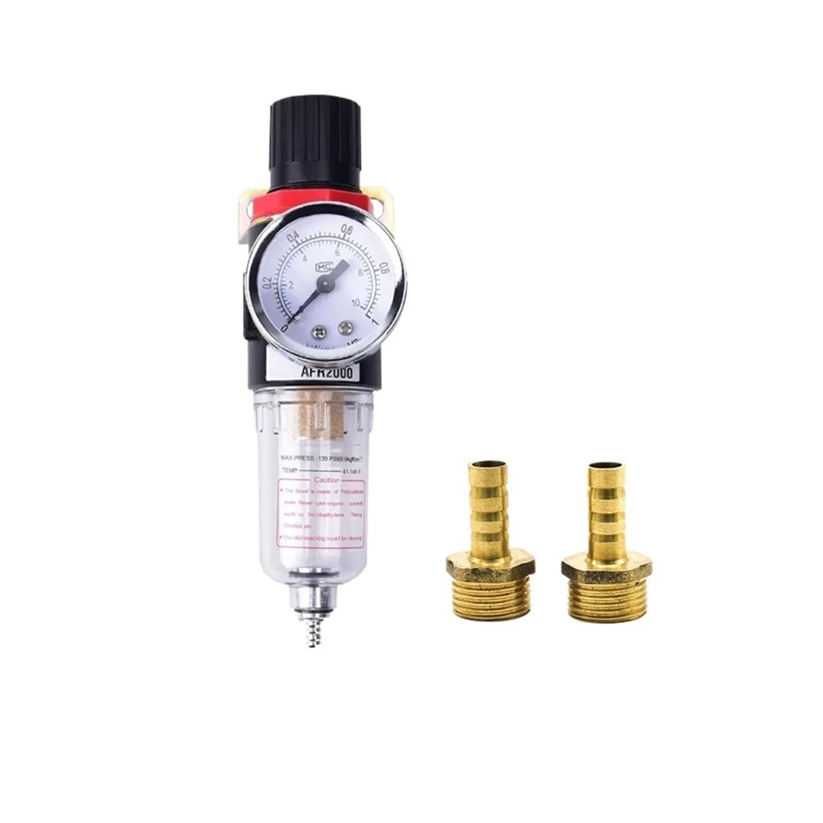 AFR2000 Filtro pneumatico 1/4 Filtro pneumatico Compressore d'aria Separatore di umidità Regolatore di pressione (AFR2000-Barss 14mm)