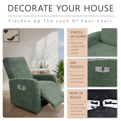 Funda sillón relax de jacquard elástica, protector para sillones reclinables pequeños Lazy Boy 5