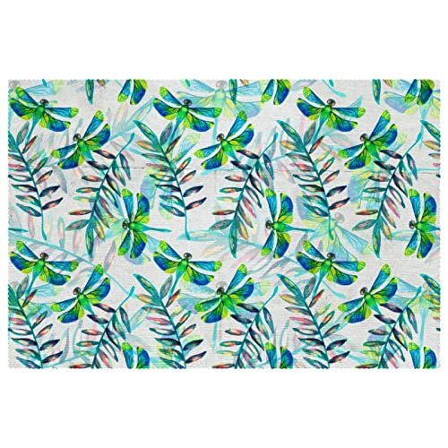 Set de table libellule vert lot de 6 tapis de table 30x45 cm antidérapants