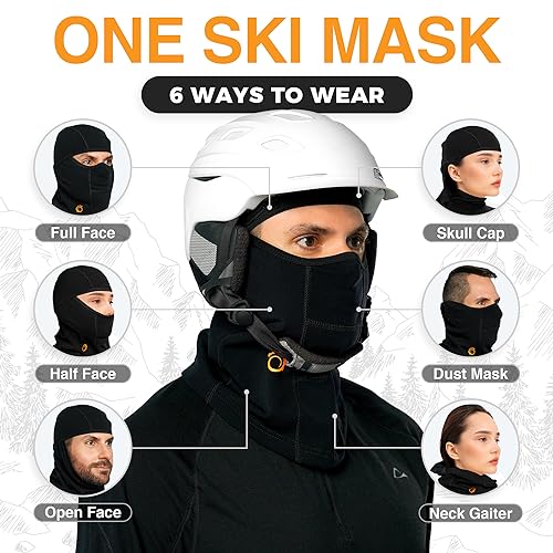GearTOP Balaclava Ski Mask for Men Snowmobile Face Mask Warm Balaclava Women Neck Gaiter - Perfect for Snowboard, Motorcycle - Thumbnail 5