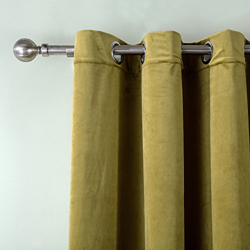 Chadmade Solid Matt Heavy Velvet Curtain Drape Panel Super Soft Nickel Grommet Fawn 50Wx84L Inch (Set Of 2 Panels) Leon Collection Theater| Bedroom| Living Room| Hotel #TOP4