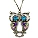 Liroyal Art deco owl vintage retro Long necklace jewellery pendant style 1