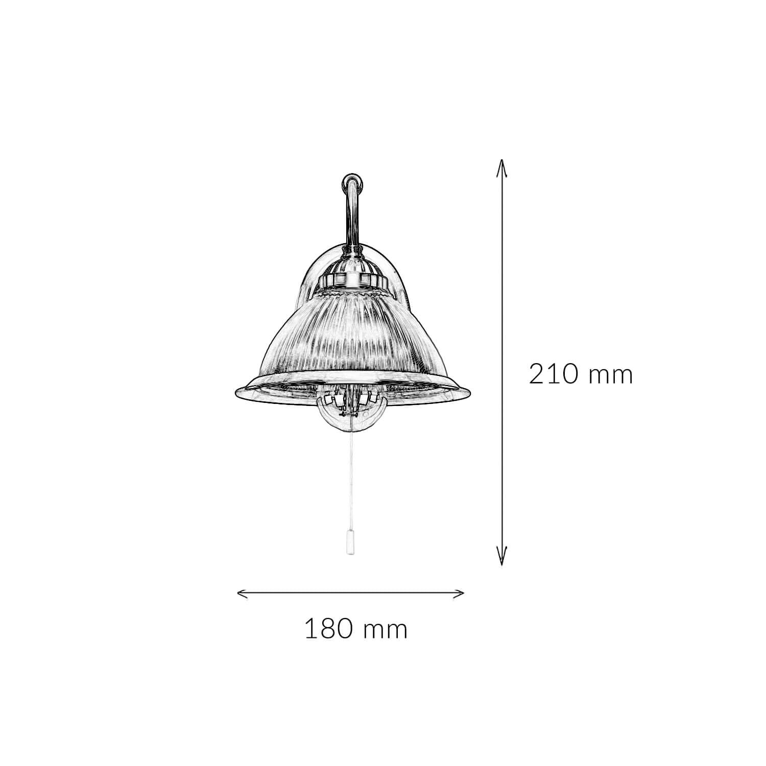 Licht-Erlebnisse Wandleuchte in Messing Antik Jugendstil 1xE27 bis zu 60 Watt 230V aus Metall & Glas Schlafzimmer Küche Wohnzimmer Esszimmer Lampen Leuchte Beleuchtung innen