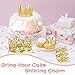 4 PCS Crown Cake Topper, Gold Mini Crown Flower Arrangements Bouquet, Crystal Pearl Vintage Tiara Small Baby Princess Crown for Birthday Wedding Party Baby Shower Decor Boys and Girls