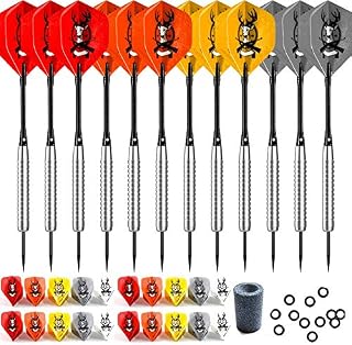 Professional Steel Tip Darts Set 22 grams -12 Pcs Stainless Needle Tipped Dart