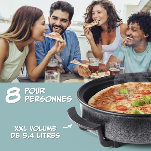 Poêle électrique revêtement antiadhésif volume XXL robuste