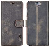 HTC One A9 | Suncase Book-Style (Slim-Fit) Ledertasche Leder Tasche Handytasche Schutzhülle Case Hülle (mit Standfunktion und Kartenfach) antik braun - 3