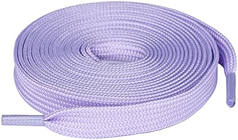 Olukssck [1 Pair Flat Shoe Laces for Sneakers, 2/5" Wide Athletic Shoelaces lavender 54 inch(137cm)