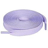 Olukssck [1 Pair Flat Shoe Laces for Sneakers, 2/5" Wide Athletic Shoelaces lavender 54 inch(137cm)