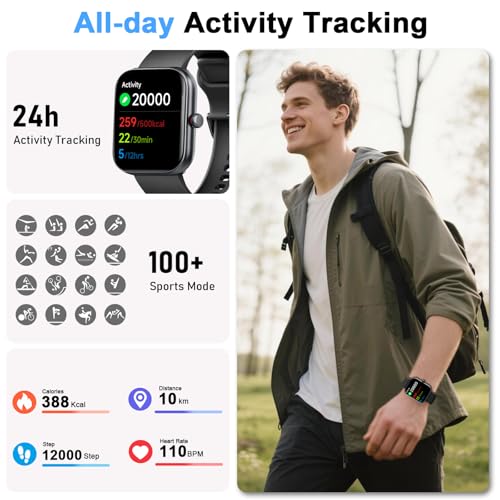 Smart Watch for Women Men, Alexa Built-in, Smartwatch for iPhone & Android Bluetooth Call, 1.91" HD Fitness Tracker with Heart Rate/SpO2/Sleep Monitor, IP68 Waterproof, Fitness Watch 100+ Sports Modes - Image 6