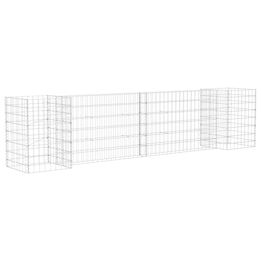 homiuse 260x40x60 CM Clôture Jardin extérieur Mur en Gabion jardinière Cla ´Tures Da ©Coratives Claustra extérieur décoration Jardin pour Les Zones Commerciales Et RéSidentielles Sûr Et Elégant