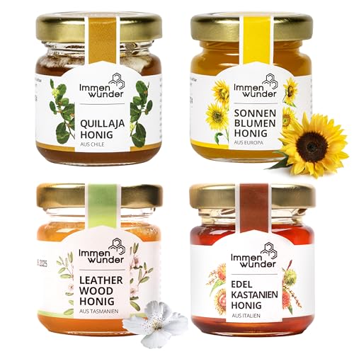 Immenwunder Honig Probierset Set Blütenzauber, 4x50 g Honige