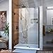 DreamLine Unidoor 41 to 42" Frameless Hinged Shower Door, Clear 3/8" Glass Door, 18" Stationary Panel w/ Support Arm, Oil Rubbed Bronze Finish Hardware