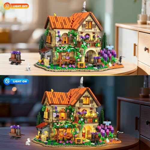 INSOON Lavender Cottage House Building Set with Lights for Adults Teens 12+ by INSOON - Used condition - Image 4
